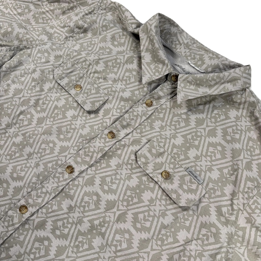 Eddie Bauer 2XL Short‎ Sleeve Button Up Outdoor Aztec fishing hiking southwest